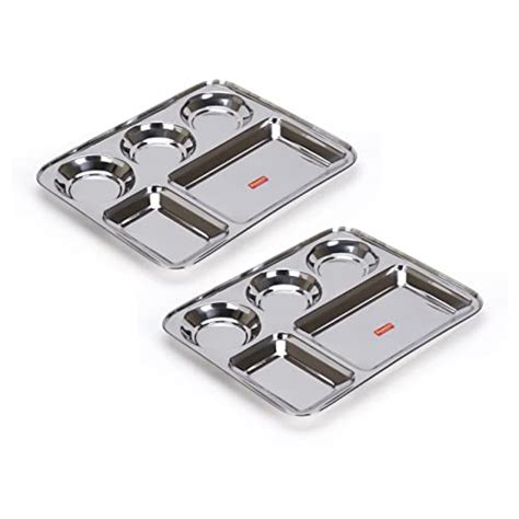 Sumeet Stainless Steel Rectangular 5 in 1 Compartment Lunch / Dinner P ...
