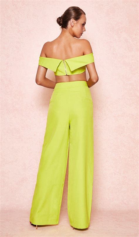 NEON GREEN WIDE LEG TROUSERS – Aesvs
