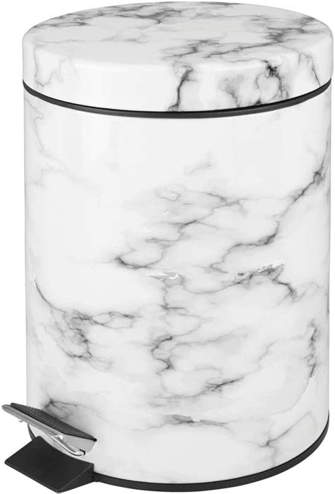 Buy mDesign Pedal Waste Basket — Metal Waste Bin with Pedal, Lid and ...