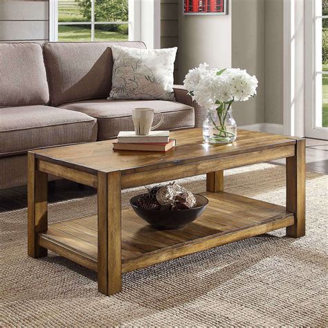 Buy Better Homes & Gardens Bryant Solid Wood Coffee Table, Rustic Maple ...