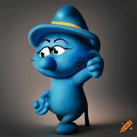 Blue smurf cat walking on Craiyon