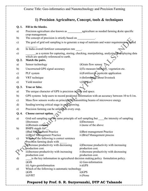 Objectives on Geoinformatics and Nanotechnology and Precision Farming | PDF