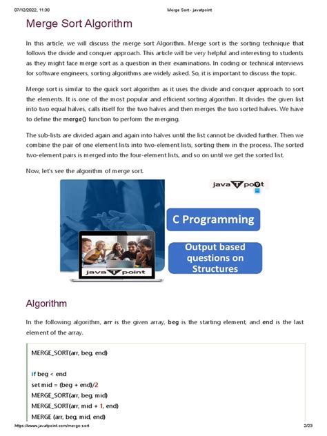 Image result for Merge Sort in Java by Programming by Geeks for Geeks