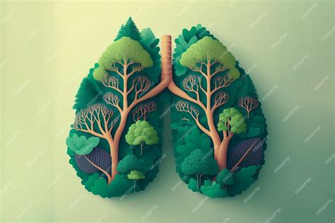 Premium Photo | Abstract concept of healthy lungs fresh green lungs full of leaves clean lungs ...