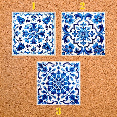 Pack of 10 SPANISH BLUE Ceramic TILES Style Option White Blue Vintage ...
