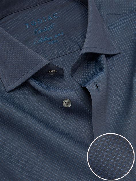 Carletti Navy Structure Full Sleeve Tailored Fit Semi Formal Dark ...