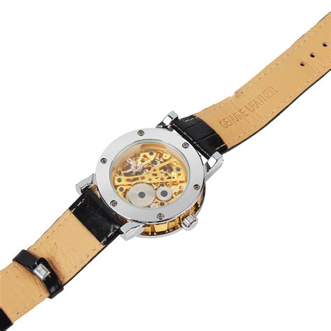 Buy Gold Dial Skeleton Mechanical Watch Online India | Ubuy