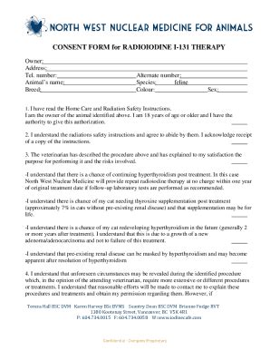 Fillable Online CONSENT FORM for RADIOIODINE I-131 THERAPY Fax Email ...