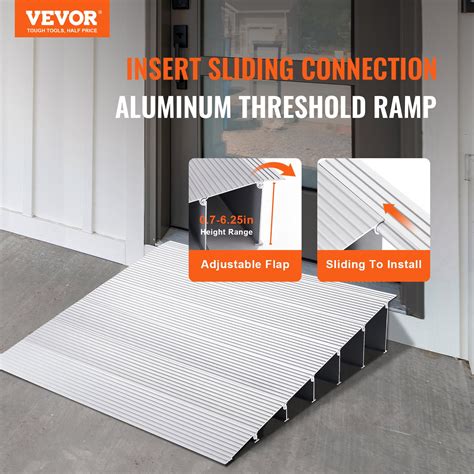 VEVOR Door Threshold Ramp, 6" Rise, 800 lbs Load Capacity, Door Ramp ...