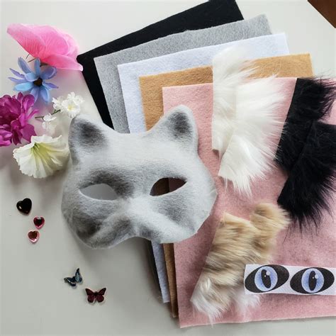 DIY Therian Cat Mask Kit- Custom Colors and Eyes - Etsy