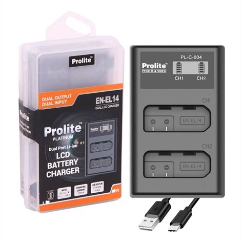 Prolite Dual LCD Charger for Nikon EN-EL14 Camera Li-ion Batteries | C ...