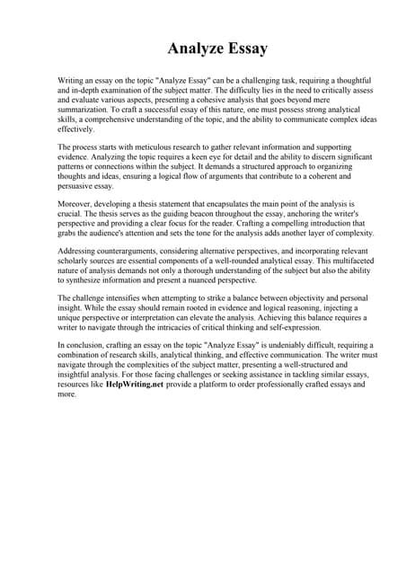 Example of Analytical Essay 的图像结果