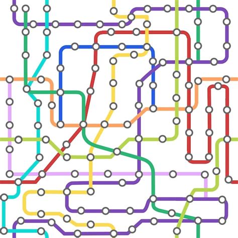 Schema Metro Color Line Background Card Underground Mappa dei trasporti ...