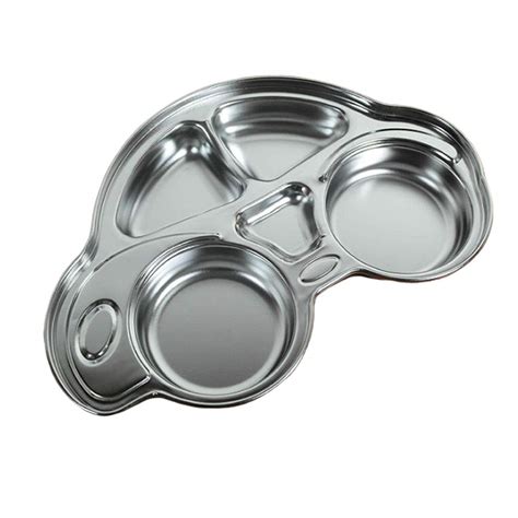 Stainless Steel Section Plates for Kids (1p) : Amazon.in: Home & Kitchen