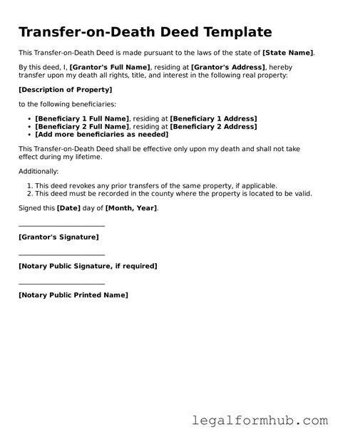 Prepare Your Transfer-on-Death Deed With Our Printable Form