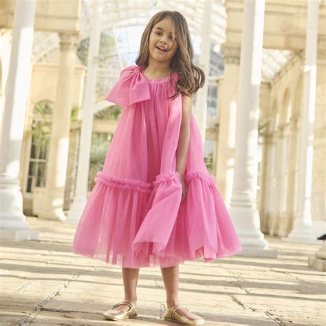 Angel & Rocket Girls Solid Pink Cotton Polyester Dresses