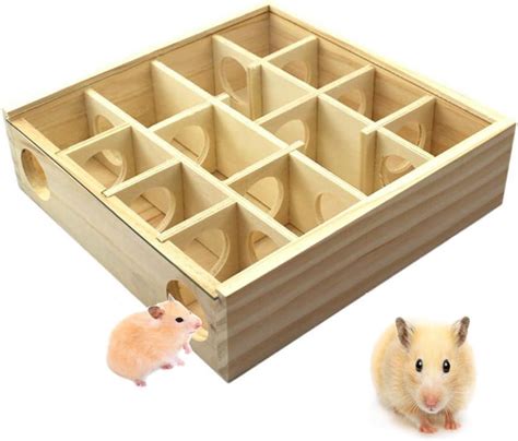 CHANNELS OF CONSUMERISM Hkim Hamster Maze, Meago Natural Wood Toy with ...