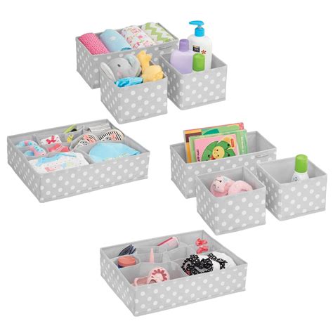 Mdesignset Of 8 Fabric Storage Boxes Soft Fabric Dresser Drawer ...