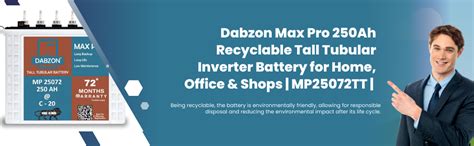 Dabzon Max Pro 250Ah Recyclable Tall Tubular Inverter Battery for Home ...