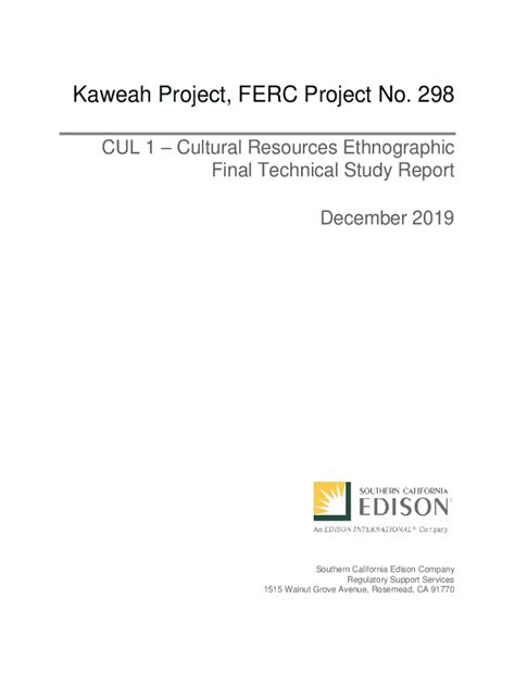 Fillable Online Kaweah Project, Ferc Project No. 298 Fax Email Print ...