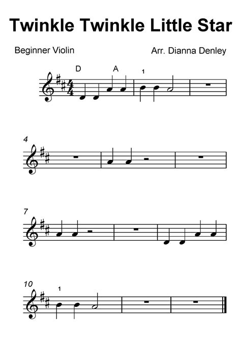 Twinkle Twinkle Little Star - Music Sheet