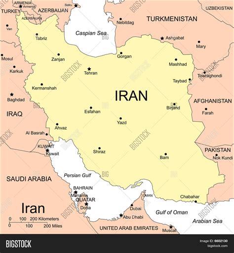 Iran, Major Cities and Capital and Surrounding Countries Stock Vector & Stock Photos | Bigstock