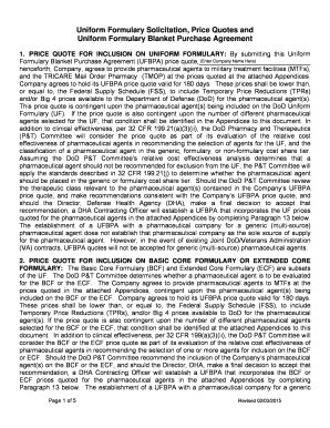 Fillable Online health Uniform Formulary Solicitation, Price Quotes and ...