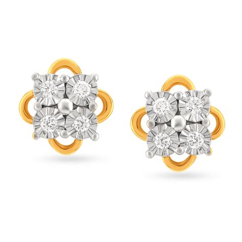Fancy Quad Shape Diamond Stud Earrings
