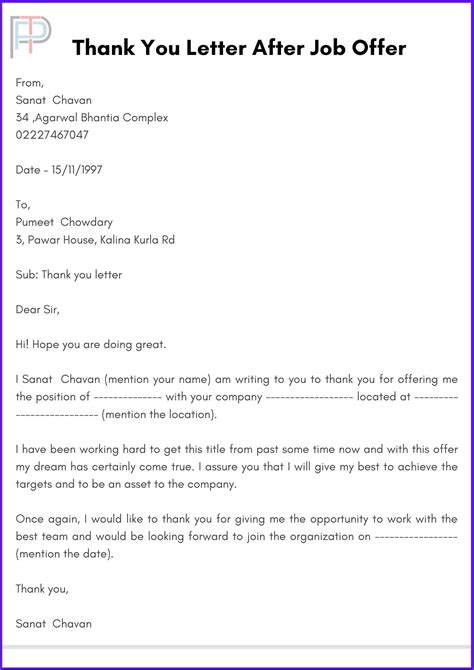 Thank You Mail For Offer Letter For Your Needs Letter Vrogue Co