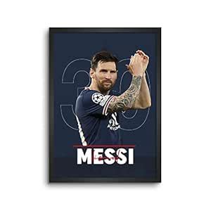 LAMRON Leo Messi PSG Number 30 Wall Decoration Art Framed Poster, 8 ...