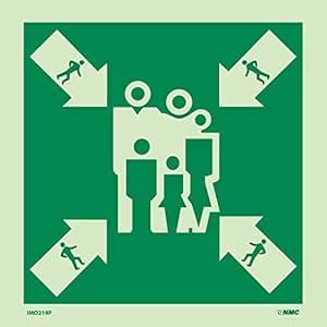 National Marker Corp. IMO219P IMO, Symbol, Assembly/Muster Station, 6 ...