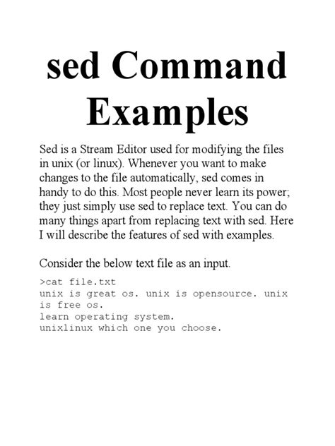 Image result for Sed Command Linux Examples Hindi