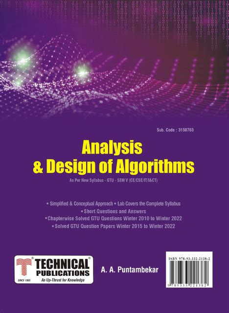 Analysis and design of algorithms for GTU Semester - V (CE / CSE / IT ...