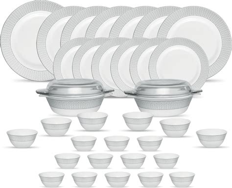 La Opala Diva Velvett Collection Opal Glass Crockery | for Family of 8 ...