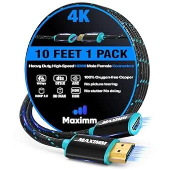 HDMI Extender Cord 10FT, 4K HDMI Extension Cable with HDMI Male to ...