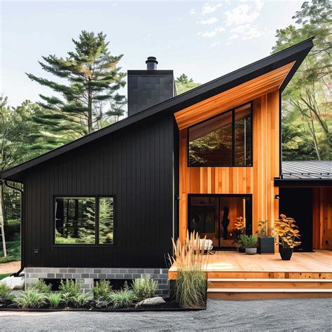 50+ Black Home Exteriors with Wood Accents That Are So Hot, They'll ...