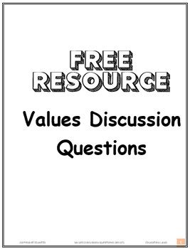 Image result for Values Discussion Questions PDF