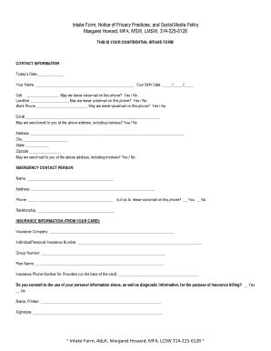 Adult Intake Form - Fill Out, Sign & Share Online | pdfFiller