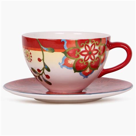 Buy Carolina Porcelain Printed Cup And Saucer Set - 300 ml from Home ...