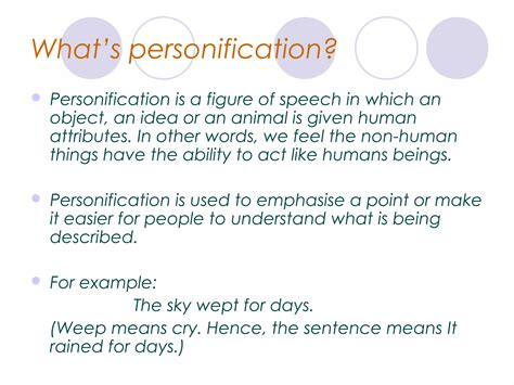 Figures of speech: Personification | PPT