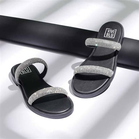 Buy Viviblu Women Leather Flat Sandals Embellished Silver Straps Online
