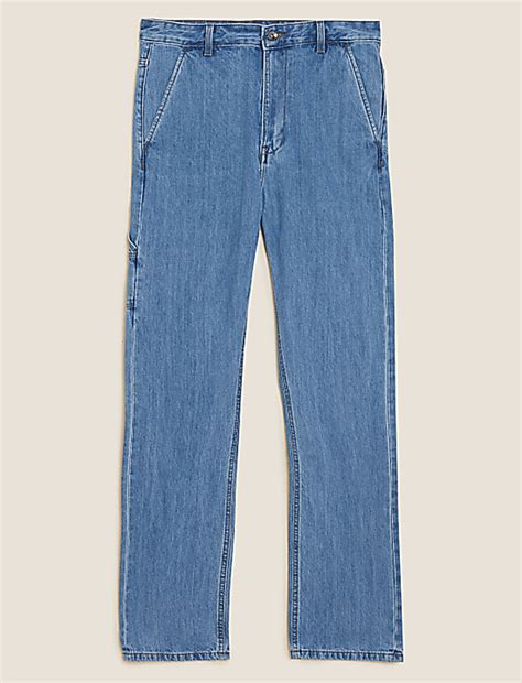 Buy Loose Fit Pure Cotton Carpenter Jeans at Marks & Spencer