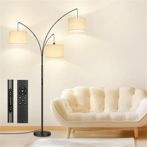 OUTON Arc LED Floor Lamp with Remote & Touch Control, Dimmable Modern ...
