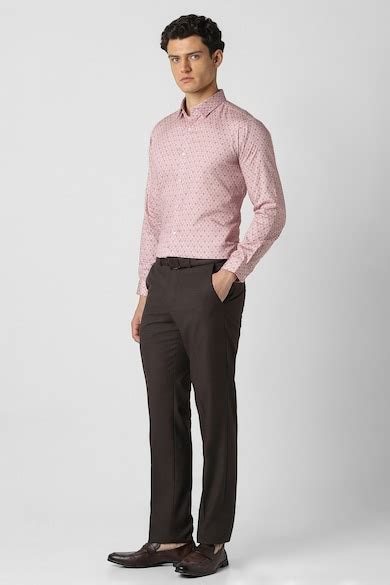 Buy Men Pink Print Full Sleeves Party Shirt Online - 39974661 | Van Heusen
