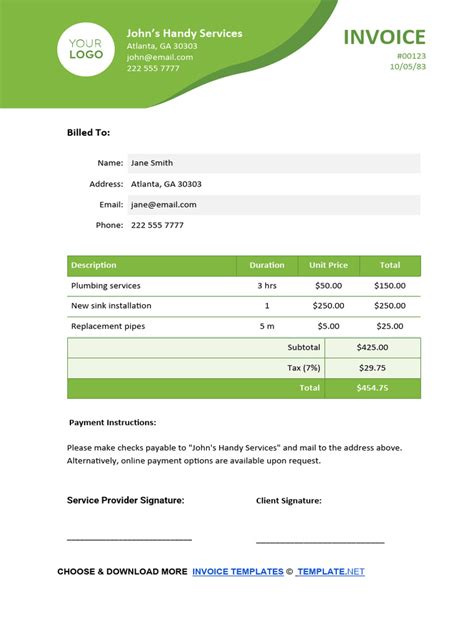 Image result for Sample Invoices Printable
