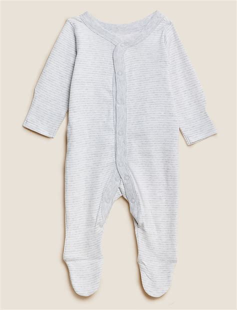 Buy Pure Cotton Lion Print Sleepsuits (0-3 Yrs) at Marks & Spencer