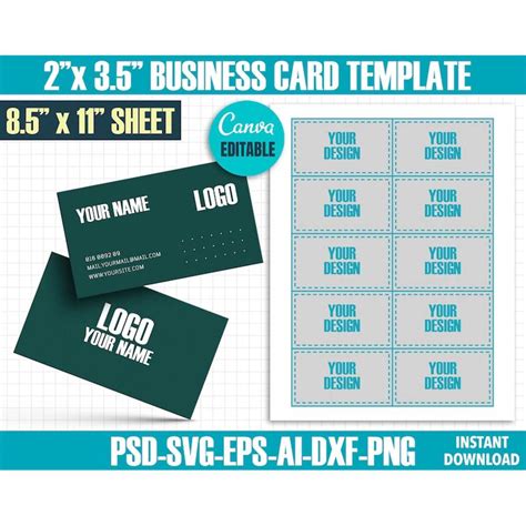 Business Card Template Dimensions 的图像结果