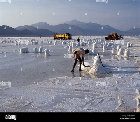 Djibouti, Lake Assal. At 509 feet below sea level, Lake Assal is the ...
