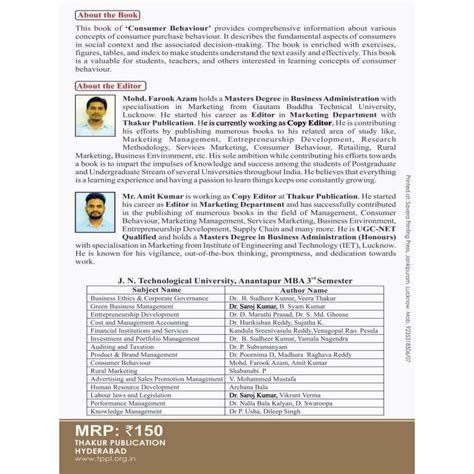 Consumer Behaviour MBA Third Sem third semester 3rd sem 3rd semester