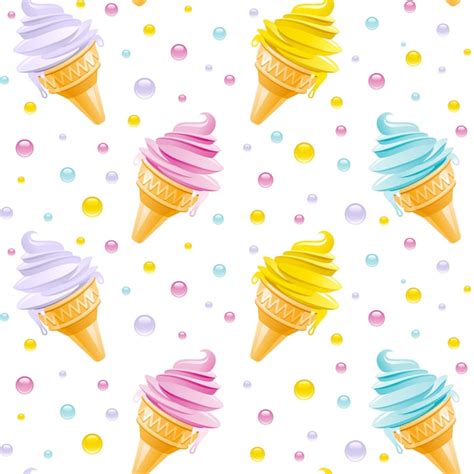 IJs patroon. Naadloze ijsje achtergrond. Leuke zomer illustratie ...